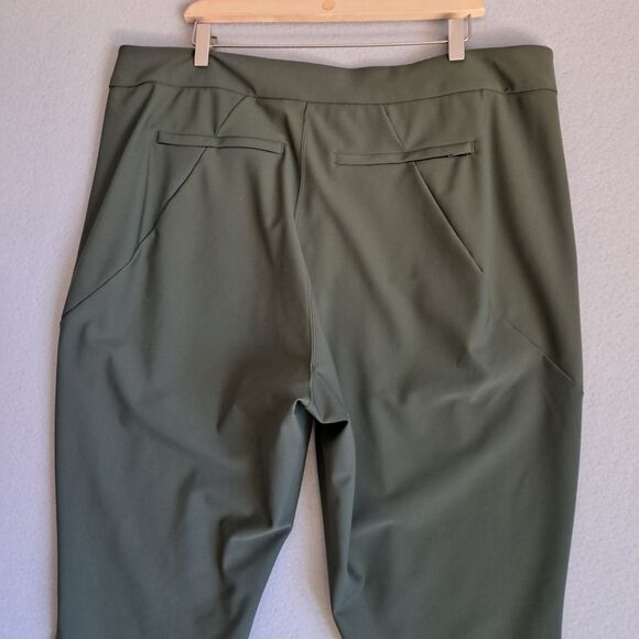 Athleta Stellar Flare Trouser Pants Aspen Green Women’s 20 Elastic Waist Plus - Picture 10 of 11